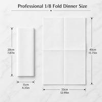 Serviettes en papier Airlaid personnalisées avec logo imprimé, pliage 1/8, serviettes de table blanches de qualité supérieure pour hôtel, restaurant, 55 GSM, 33x40 cm, effet lin