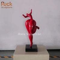 Escultura abstracta moderna para mujer Vestíbulo del hotel Piso grande Figura de fibra de vidrio Adornos de dama gorda