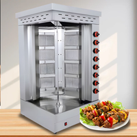 Grill vertical professionnel 8 brûleurs à gaz rotatif pour kebab et shawarma, idéal pour restaurant - Offre spéciale