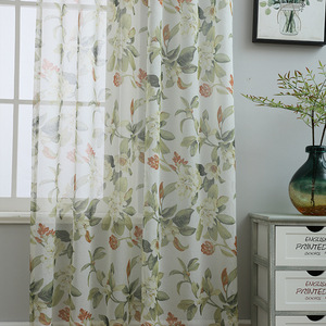Rideaux floraux transparents XinLan avec voilages de rideaux de conception imprimée pour le salon, rideaux de fenêtre filtrant la lumière de poche de tige - Product Image 5