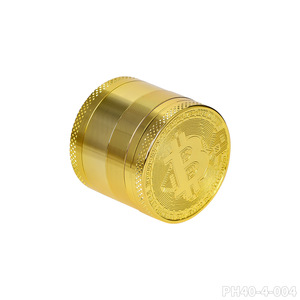 HONEYPUFF Broyeur d'herbes sèches rond en alliage de zinc doré 40 mm, ensemble de broyage magnétique 4 pièces PH40-4-004 - Product Image 3