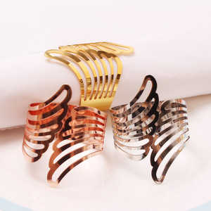 Hotel Angel Wings Plumas Servilleteros Ala de oro Color Preservación Chapado Servilleteros - Product Image 4