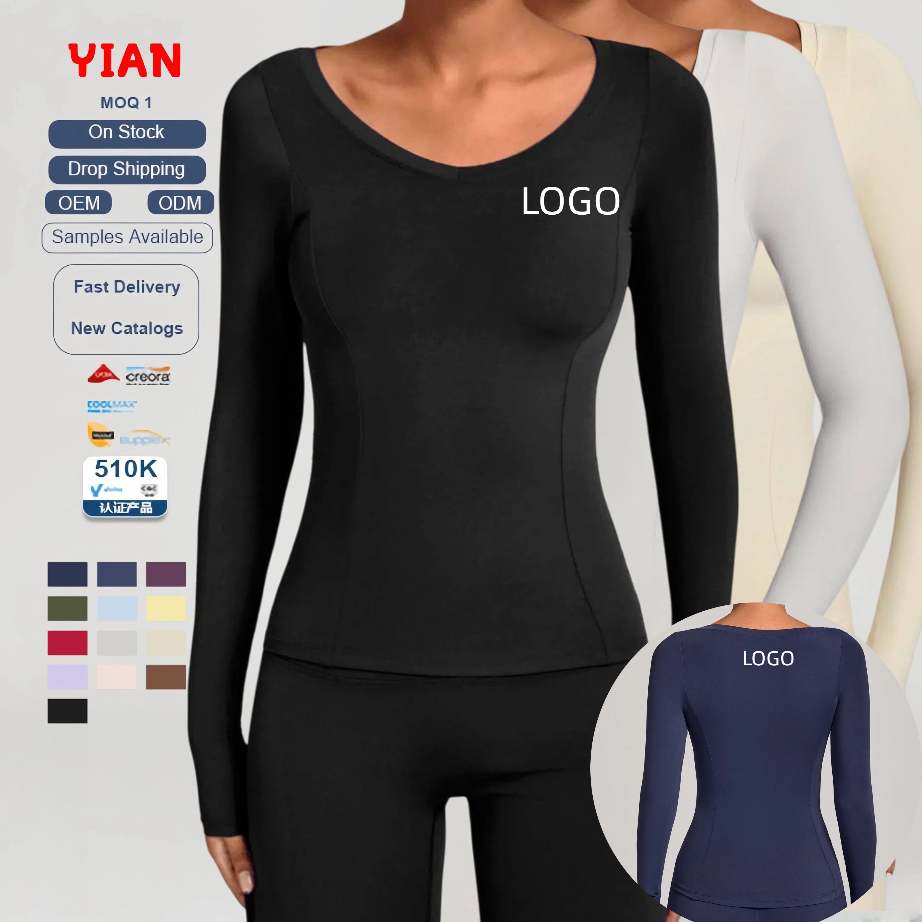 Autumn Winter V-Neck Plus Size Yoga Tops Long Sleeves Quick Dry Yoga Sports Shirts Outdoor Casual Running Fitness Tops