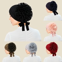 Zifeng OEM Foulard musulman, Turban chimio, Bonnet turban pour femme, Chapeau à pompon