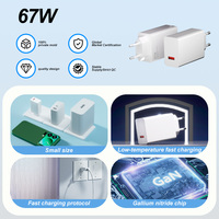 Chargeur mural USB-A à port unique 67W max QC3.0 100-240V, versions prises EU/US, blanc, impression laser, OEM/ODM, approvisionnement en gros