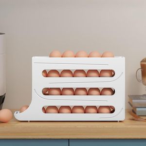 4 Layers Egg Holder Automatic Rolling Large Capacity Refrigerator Side Door <b>Storage</b> <b>Box</b> for <b>Kitchen</b> Egg Dispenser - Product Image 4