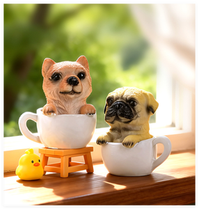 Miniatura 3D in Resina: <span class=keywords><strong>Cane</strong></span> in Tazza - Statuetta Scultura per Play-Doh e Slime, Mystery Blind Box, Portachiavi Anime, Giocattoli per Bambini - Product Image 2