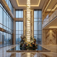 Lustre personnalisé en cristal K9 de grande taille, luminaire suspendu en forme de pilier long et rond, pour hôtel, banquet, projets de lustres en cristal