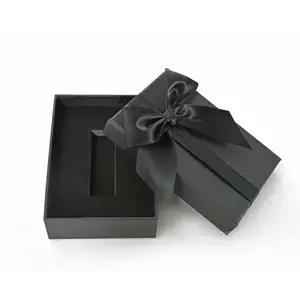 Paket Kotak Hadiah Lipat Kertas Dasi Kupu-kupu Hitam Multi-End untuk Perhiasan