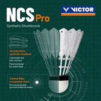 Volants de badminton synthétiques VICTOR NCS PRO (12 pièces) – Vol aérodynamique professionnel, vol stable, durabilité améliorée, pour compétition et entraînement en club