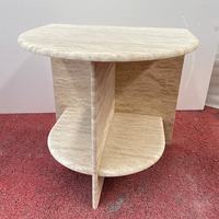 Table d'appoint semi-circulaire en marbre naturel, écologique, moderne, de luxe, minimaliste, petite table basse pour salon