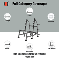 Acier robuste pour rack à squats, crochets de barre multi-niveaux, supports de rangement pour plaques, cadre renforcé, équipement de fitness à usage commercial