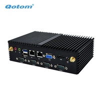 Qotom precio bajo 7 puertos RS232 Com barato integrado sin ventilador Industrial PC placa base Mini PC
