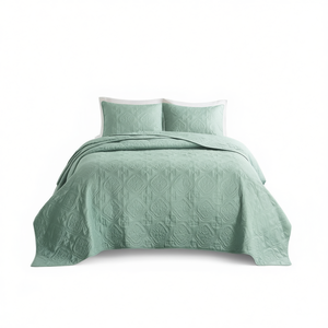 Juego de Cubrecamas Reversibles 100% Poliéster con Patrón Geométrico, Cubrecama Cosido para Comodidad y Estilo en la Cama - Product Image 1