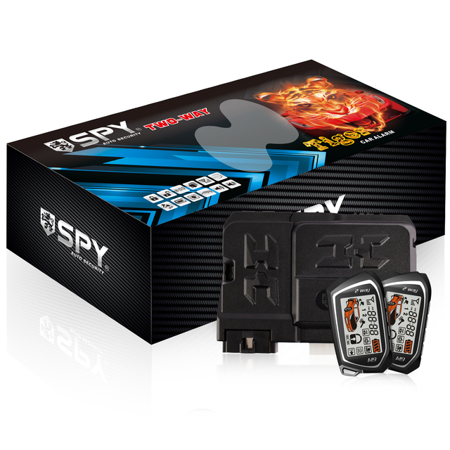 SPY PKE Car Alarm System with Push Engine Start Two Way App Control Universal Remote Starter Auto Smart Key