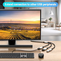 Adaptador OTG 3 en 1, Cable de Extensión de Alimentación USB 2.0 Dual para Carga/Transferencia de Datos, Extensor de Doble Puerto, Divisor USB en Y