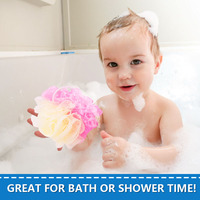 Gmagic Nature Body Boule de bain Scrubber Loofah Mesh Sponge Pouf Bamboo PE Mesh Black Bath Sponge