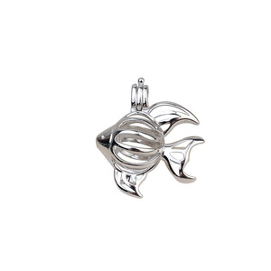 Großhandel S925 Silber Galvanisierter Fischkäfig-Anhänger, zu öffnendes leeres Medaillon, Perlenhalter für DIY Schmuckzubehör - Product Image 5
