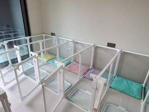 Kapalı evcil hayvan oyun parkı küçük evcil hayvanlar için 10 adet beyaz akrilik küçük kafes ile temizle kapı kediler için kolay montaj hayvan desen - Product Image 4