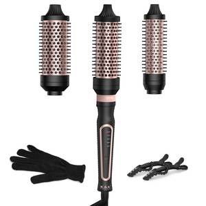 Cepillo alisador portátil de cinco temperaturas para el hogar, salón y viajes, con mango de plástico e intercambiables de tres tamaños. - Product Image 1