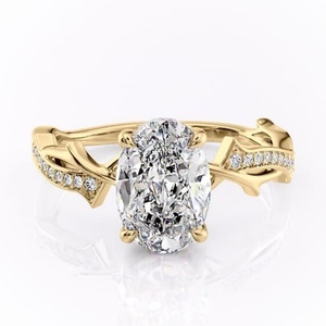 ラボグロウンダイヤモンドリング 18K 14K 10K ソリッドゴールド IGI認証 CVD HPHT VVS 婚約指輪 結婚指輪 女性用 男性用 オーバルカット - Product Image 1