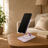 Support de téléphone portable de bureau multifonctionnel rotatif avec support de tablette réglable et support de réglage de l'angle et de la hauteur du téléphone