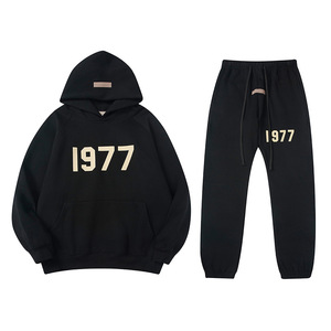 FO G <span class=keywords><strong>Felpa</strong></span> con Cappuccio Unisex di Alta Qualità 100% Cotone Invernale con <span class=keywords><strong>Stampa</strong></span> Floccata 3D 1977 Stile Americano High Street Casual - Product Image 5