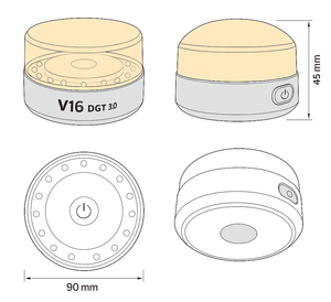 Baliza V16 geolocalizada IOT Network ไฟเตือนฉุกเฉิน GPS ความปลอดภัย V16 LED - Product Image 2
