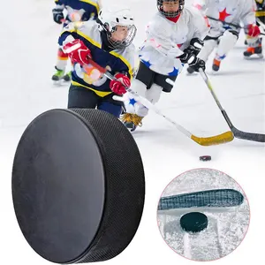 Cetak Kustom Gambar Logo Karet Ice Hockey Puck untuk Latihan