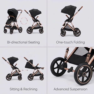 Coches para Bebés. Cochecito de Lujo 4 en 1 Plegable, Cochecito 3 en 1 con Silla de Auto - Product Image 2