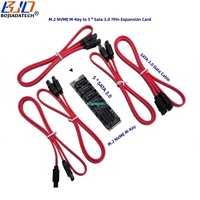 Adaptador de Expansión M.2 NVME M-Key a 5 * SATA 3.0 de 7 Pines, Tarjeta Riser JMB585 con Cable de Datos SATA3 para Disco Duro