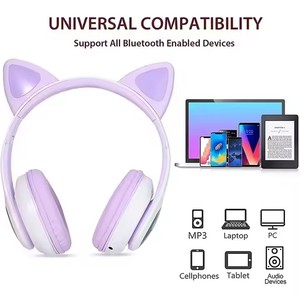 Casque sans fil supra-auriculaire stéréo lumineux pliable Bluetooth avec oreilles <span class=keywords><strong>de</strong></span> <span class=keywords><strong>chat</strong></span> STTN28 – Offre Spéciale - Product Image 3