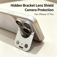 Protection d'objectif d'appareil photo innovante en verre trempé 9H anti-traces de doigts de qualité AAA avec support pliable multifonctionnel 2-en-1