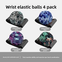 Balle élastique de poignet style pierre de lune, jouet de force de poignet pour jeunes, gadget anti-ennui, matériau PU lumineux, unisexe