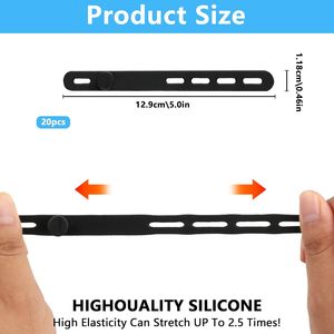 Bền Tái Sử Dụng Dây Quản Lý Khóa Khóa Sạc Đàn Hồi Dây Đeo Cáp 10-Pack Silicone Quan hệ Cáp Cho Trang Chủ Du Lịch - Product Image 4