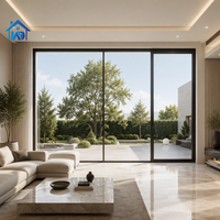 Pintu Geser Patio Aluminium Rangka Tipis dengan Kaca Aluminium Thermal Break Hemat Energi NFRC untuk Isolasi Vila
