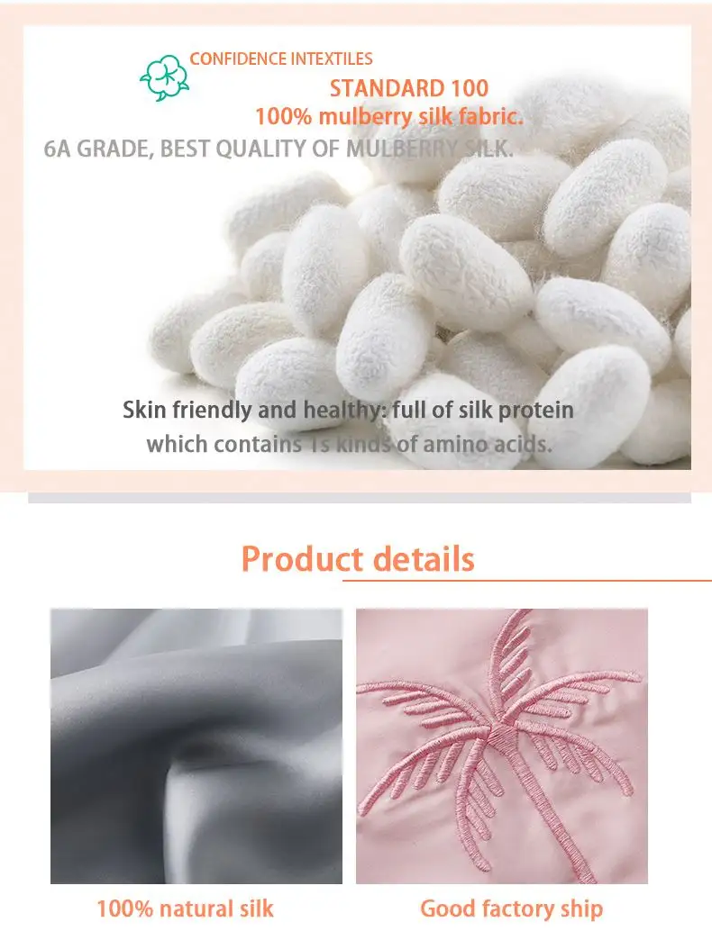 Wholesale 16mm19mm 22mm Organic100% Silk Pillow Cases In Box  Silk Pillow Cover Logo 6A Oeko 100% Pure Mulberry Silk Pillowcases