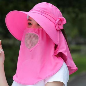 Sombrero de sol de verano para mujer con protección facial, ala ancha, transpirable, protección UV, para recolección de té y ciclismo - Product Image 1