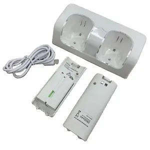 High quality charging dock with 2 batteries type c cable for WII for Wii U charging battery charging dock station