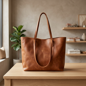 Western Style Foldable Genuine Leather Women's <b>Shoulder</b> Clutch Bag Zipper Waterproof Large Capacity Cross-Body <b>Strap</b> Casual - Product Image 1