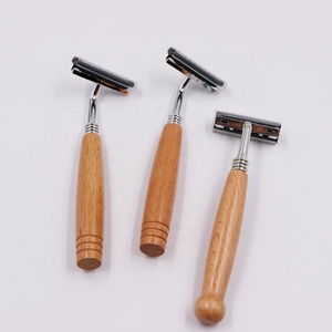 स्टेनलेस स्टील डबल एज शेविंग रेजर डिस्पोजेबल सुरक्षा के साथ रेजर लकड़ी के हैंडल बांस सुरक्षा रेजर - Product Image 4