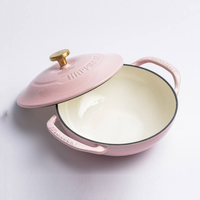 Casserole en fonte émaillée avec couvercle, mini pot polyvalent, pot à ragoût et à soupe multifonctionnel pour la maison, pot de cuisson durable