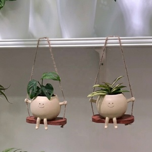 Jardinière suspendue personnalisée ROOGO en forme de tête, pour intérieur et extérieur, avec trou de drainage, supports pour plantes pour la décoration de jardin et de maison - Product Image 1