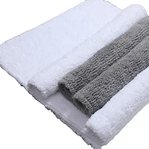 Luxurious Bathroom Anti-slip Mat 100% Cotton Grey Color Super Absorbency and Soft Floor Bath Rug