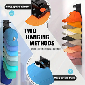 Hat Organizer Wall Mounted Storage Rack 8 Layers Plus Punch Free For Baseball Caps Clothing Storage - Product Image 3