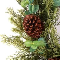 Couronne artificielle UMIND Couronne de Noël verte avec cône de pin personnalisable pour la décoration intérieure et extérieure