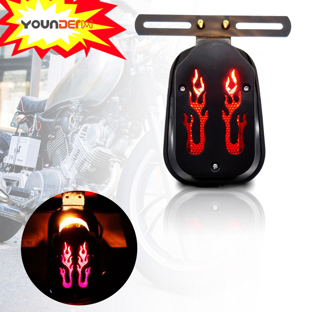 Universal Retro 12v Motorcycle LED Tail Light Rear Tail Brake - View #2