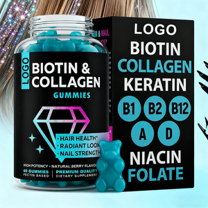 Gommes de beauté au collagène biiotine Gommes à la vitamine A D3 <span class=keywords><strong>B1</strong></span> <span class=keywords><strong>B2</strong></span> <span class=keywords><strong>B6</strong></span> B12 avec biotine et <span class=keywords><strong>vitamines</strong></span> pour la peau Gommes au collagène avec GMP - Product Image 5