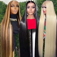 Perruque Lace Frontale 13x4 en Cheveux Humains Blonds, Perruque Frontale Transparente 613, Perruque Blonde en Cheveux Humains, Densité 200%