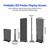 Écran d'affichage numérique LED pour magasin de détail, intérieur, 640*1920mm, P2 P2.5, facile à transporter, haute luminosité, pliable, animation, contraste élevé